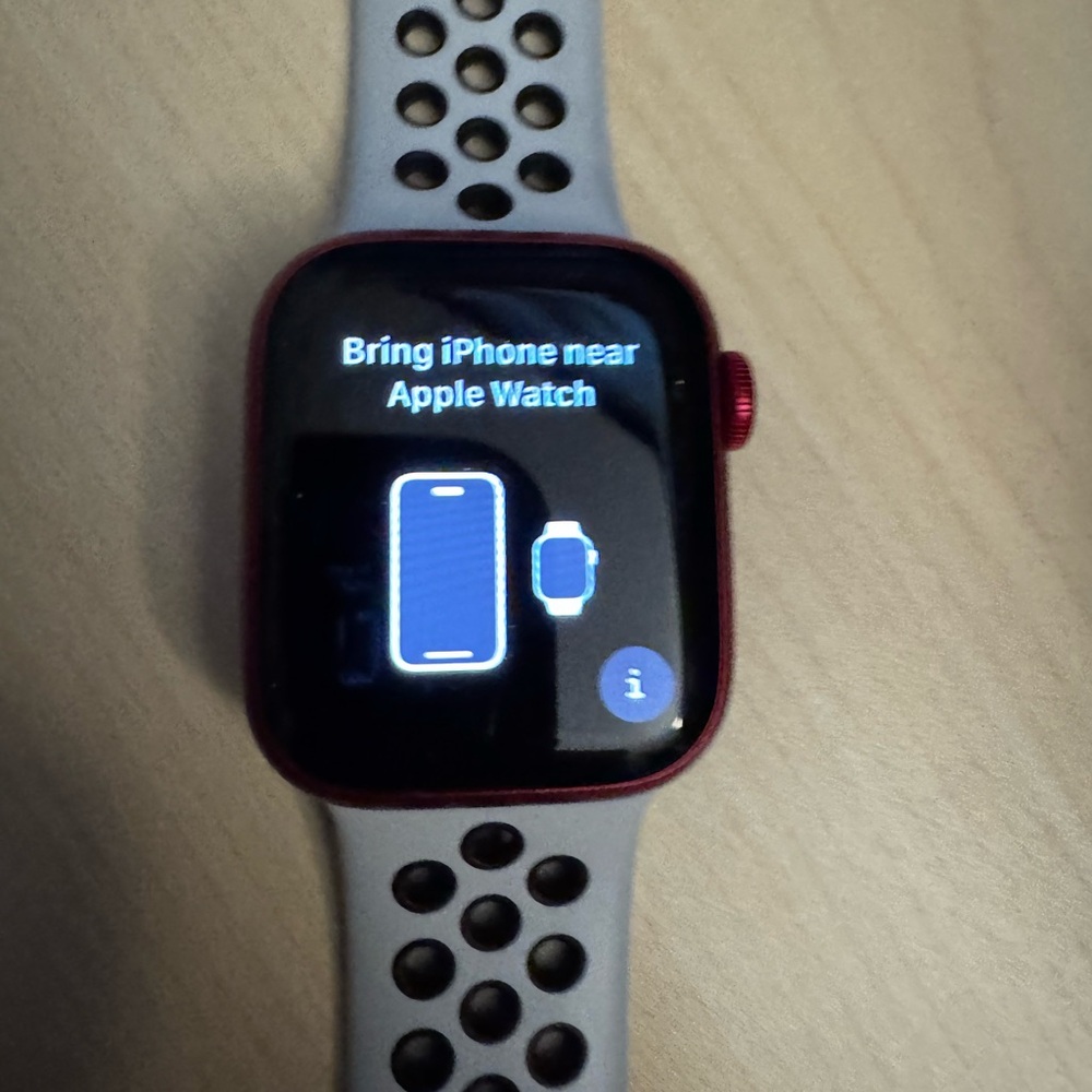 Apple Smartwatch with Red and Black Accents series 7. Works perfectly.